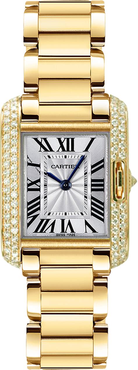 cartier tank anglaise with diamonds